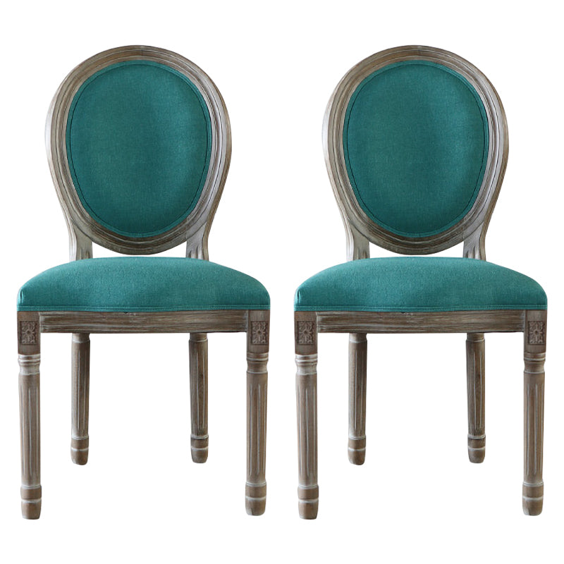 Country Style Dining Chair King Louis Back Side Chair with Wood Legs for Home Use