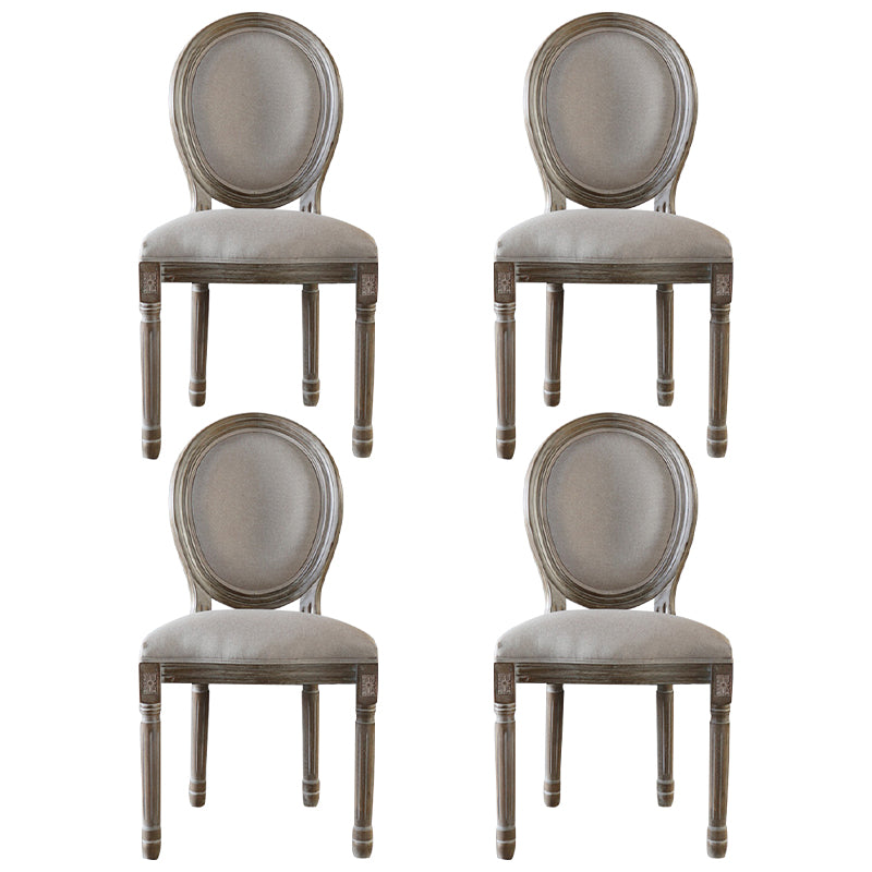 Country Style Dining Chair King Louis Back Side Chair with Wood Legs for Home Use
