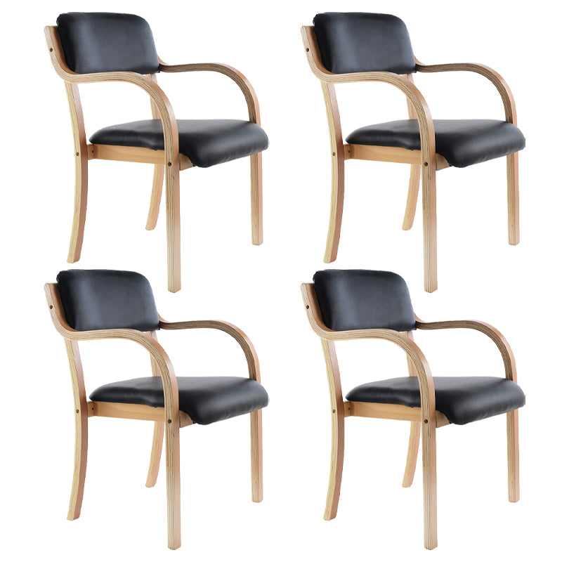 Home Scandinavian Arm Chair Open Back Wood Upholstered Dining Room Chair