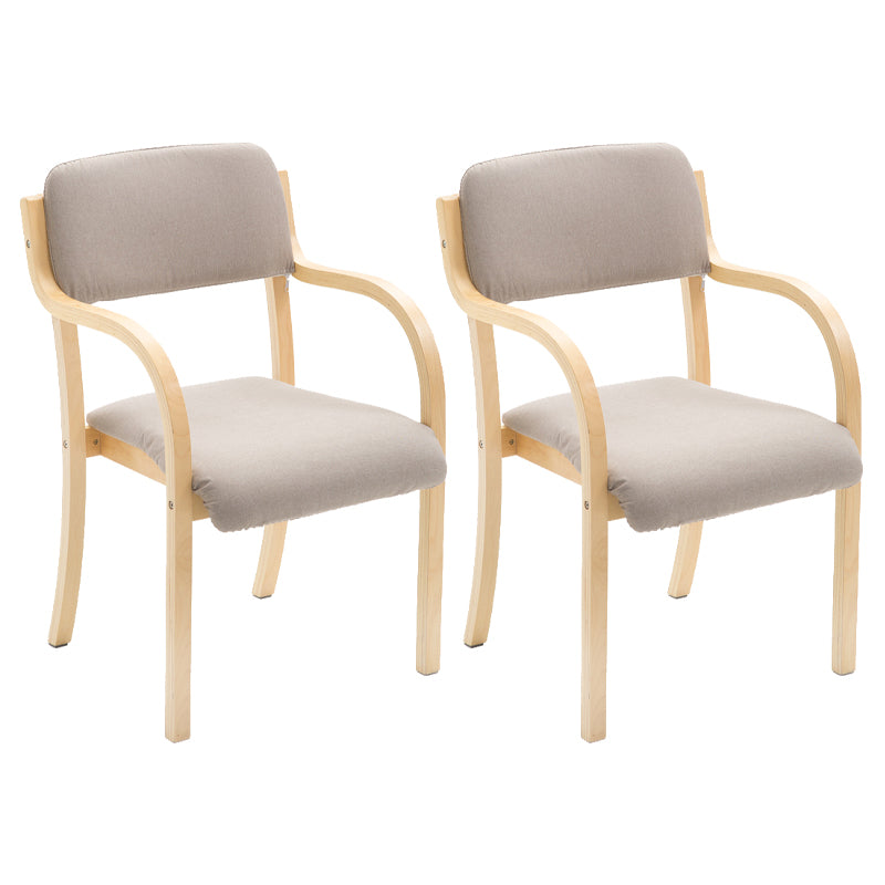 Home Scandinavian Arm Chair Open Back Wood Upholstered Dining Room Chair