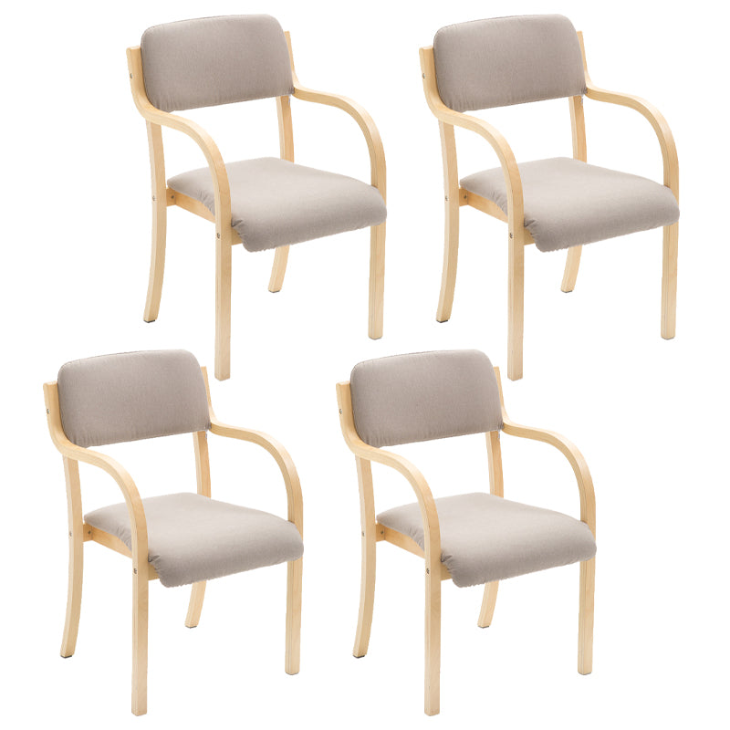 Home Scandinavian Arm Chair Open Back Wood Upholstered Dining Room Chair