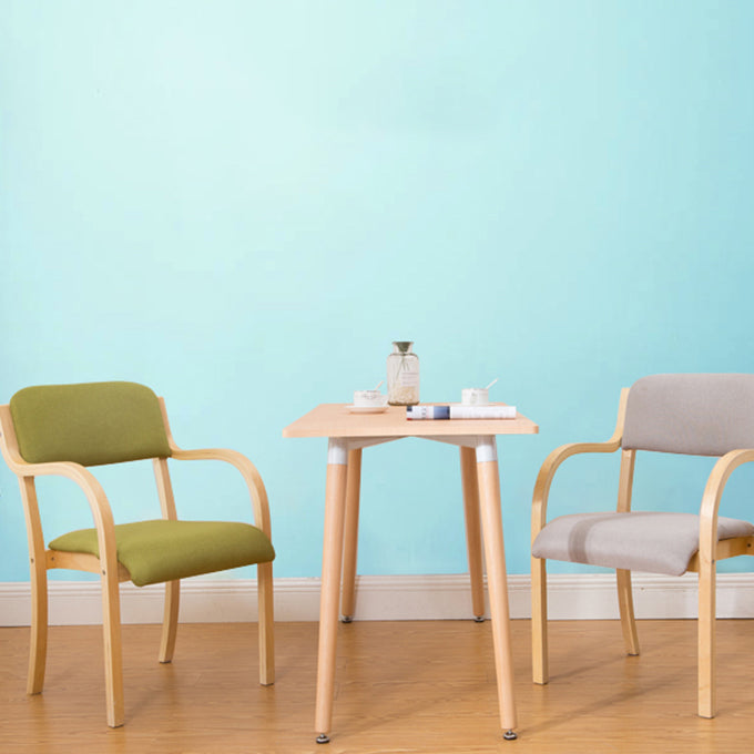 Home Scandinavian Arm Chair Open Back Wood Upholstered Dining Room Chair