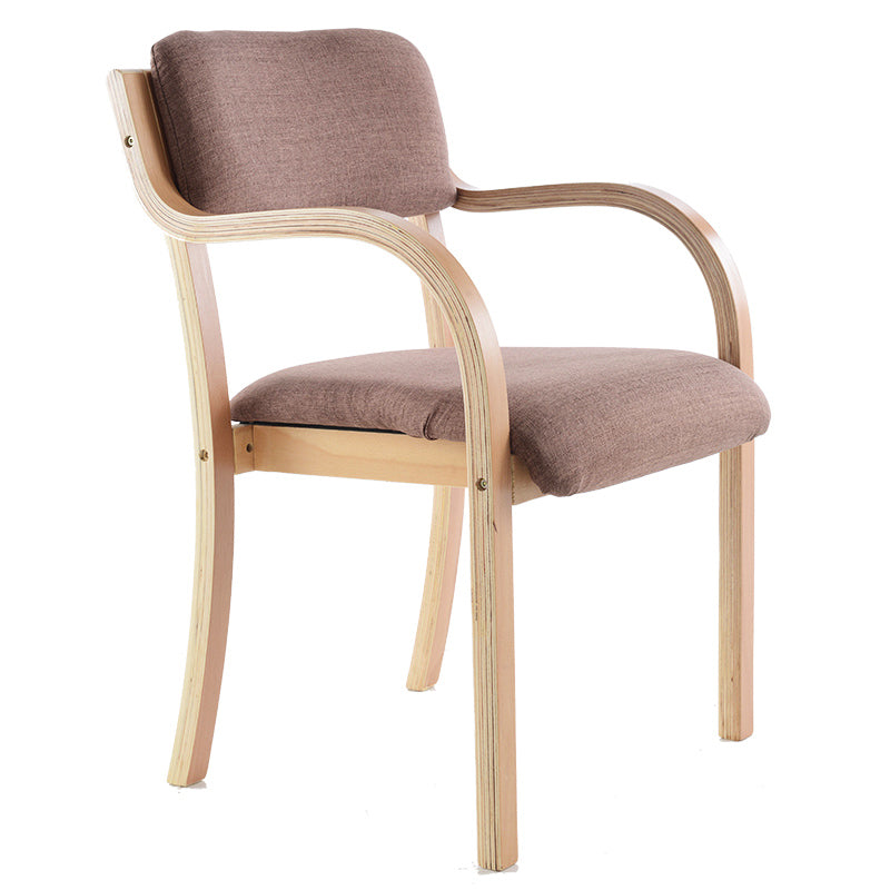 Home Scandinavian Arm Chair Open Back Wood Upholstered Dining Room Chair