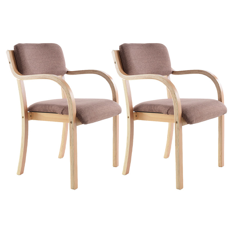 Home Scandinavian Arm Chair Open Back Wood Upholstered Dining Room Chair