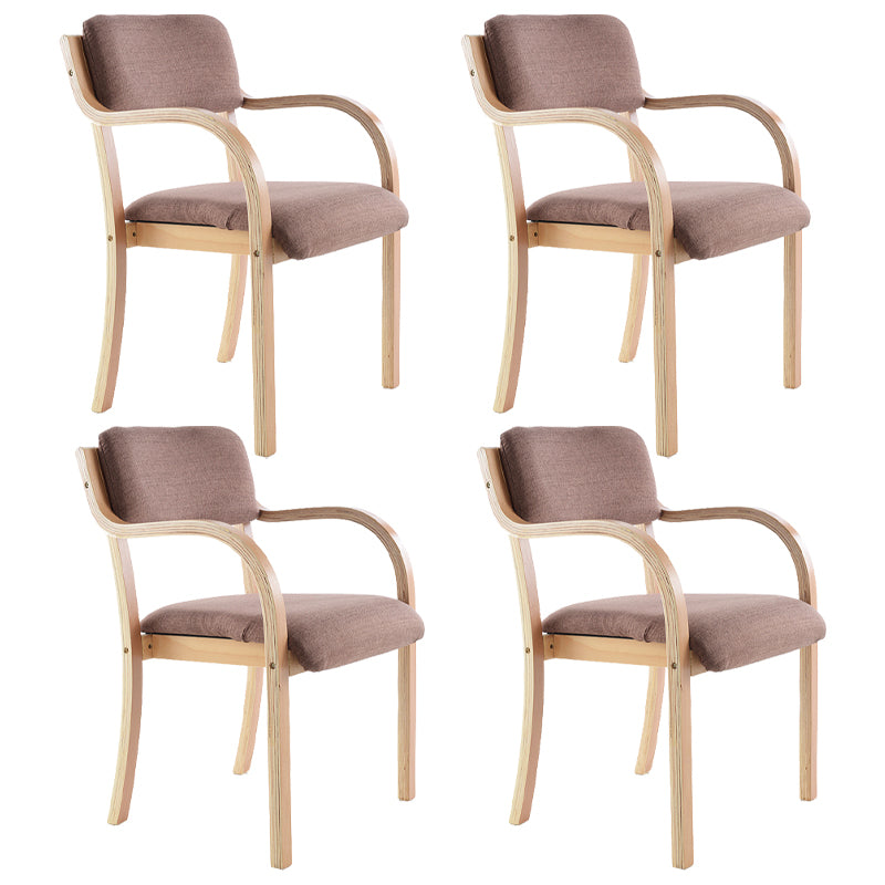 Home Scandinavian Arm Chair Open Back Wood Upholstered Dining Room Chair