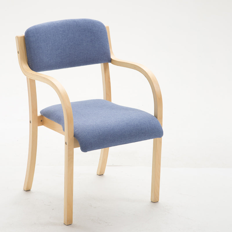 Accueil Fauteuil Scandinave Chaise de Salle à Manger Rembourrée en Bois à Dossier Ouvert
