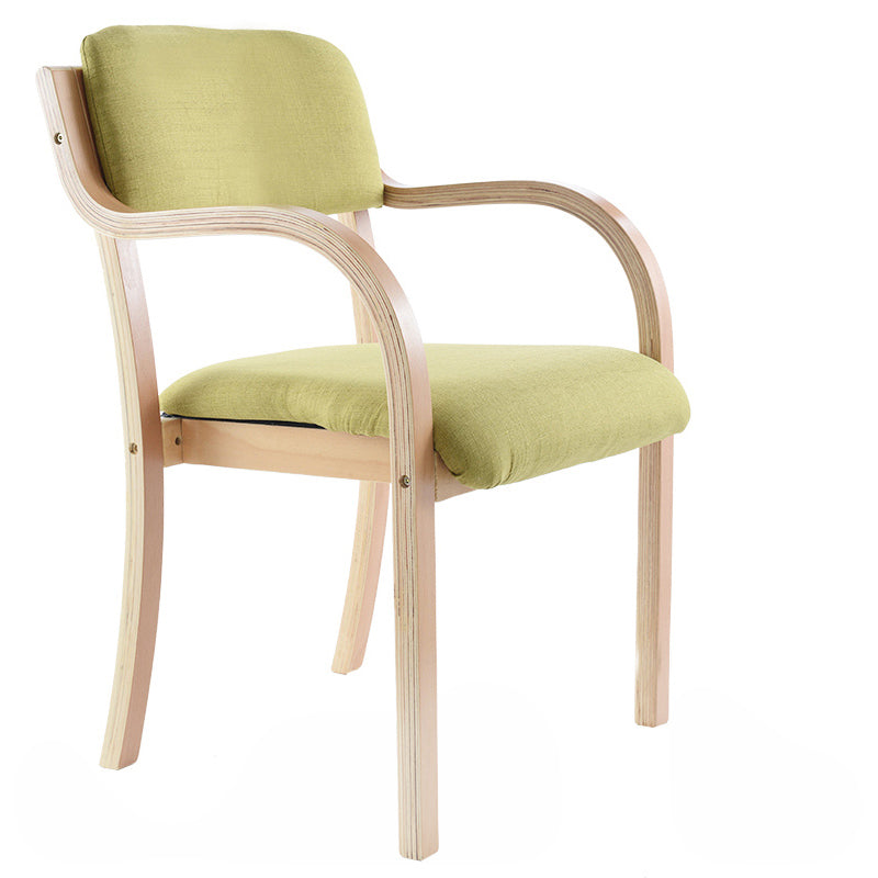 Accueil Fauteuil Scandinave Chaise de Salle à Manger Rembourrée en Bois à Dossier Ouvert