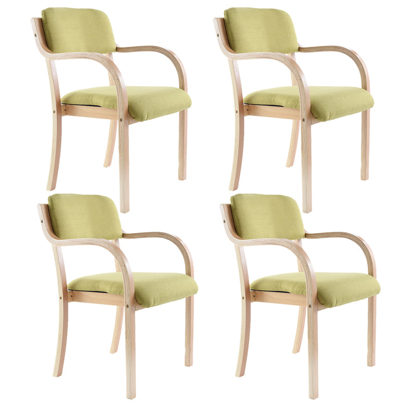Home Scandinavian Arm Chair Open Back Wood Upholstered Dining Room Chair