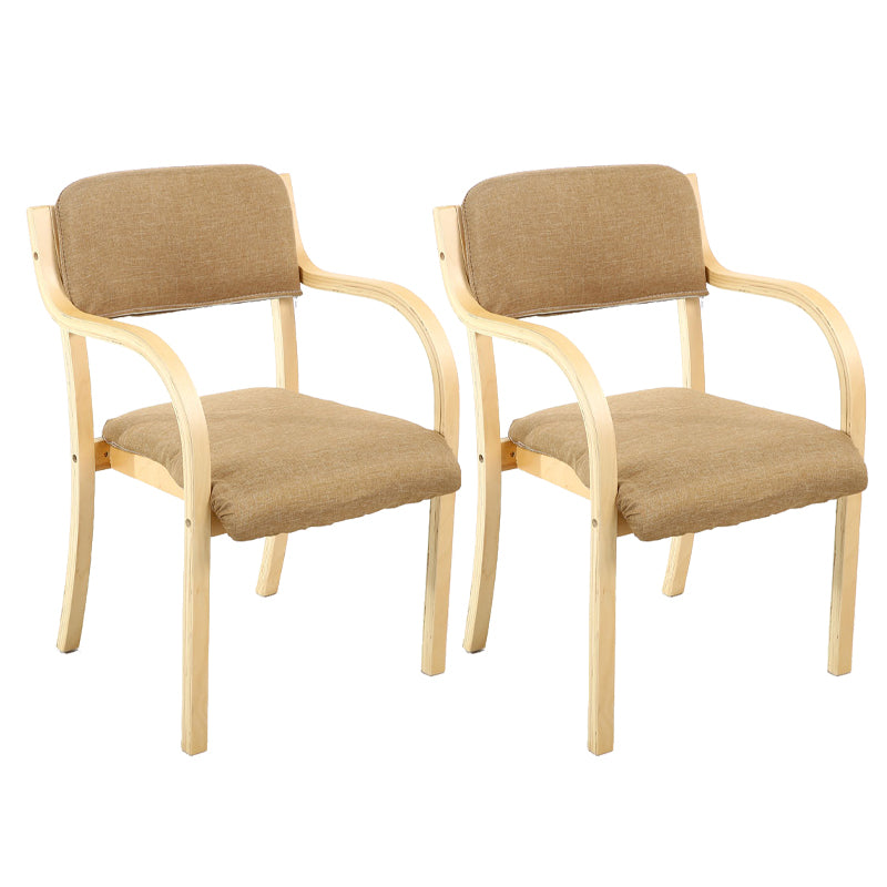 Home Scandinavian Arm Chair Open Back Wood Upholstered Dining Room Chair