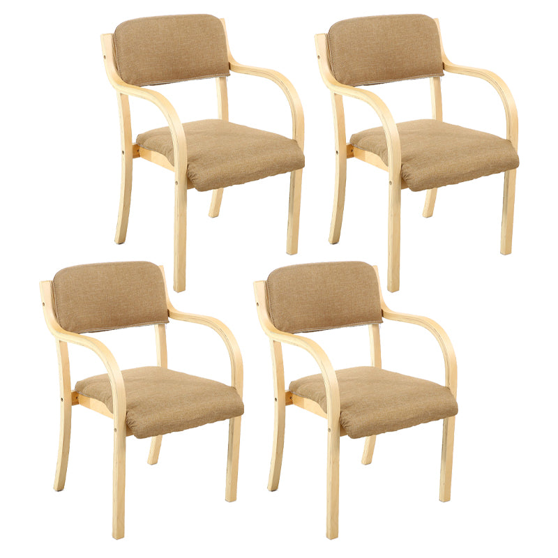 Home Scandinavian Arm Chair Open Back Wood Upholstered Dining Room Chair