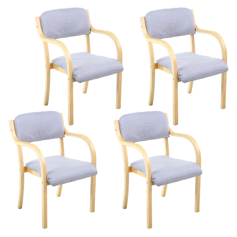 Home Scandinavian Arm Chair Open Back Wood Upholstered Dining Room Chair