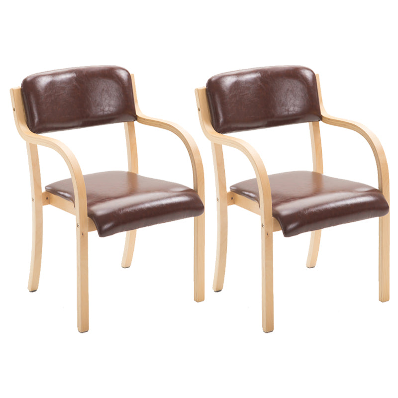 Home Scandinavian Arm Chair Open Back Wood Upholstered Dining Room Chair