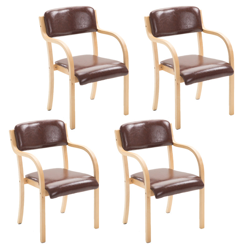 Home Scandinavian Arm Chair Open Back Wood Upholstered Dining Room Chair