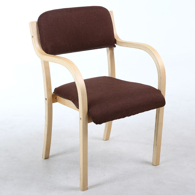 Home Scandinavian Arm Chair Open Back Wood Upholstered Dining Room Chair