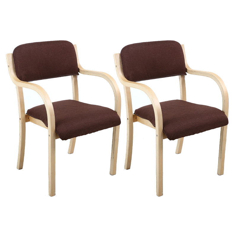 Home Scandinavian Arm Chair Open Back Wood Upholstered Dining Room Chair
