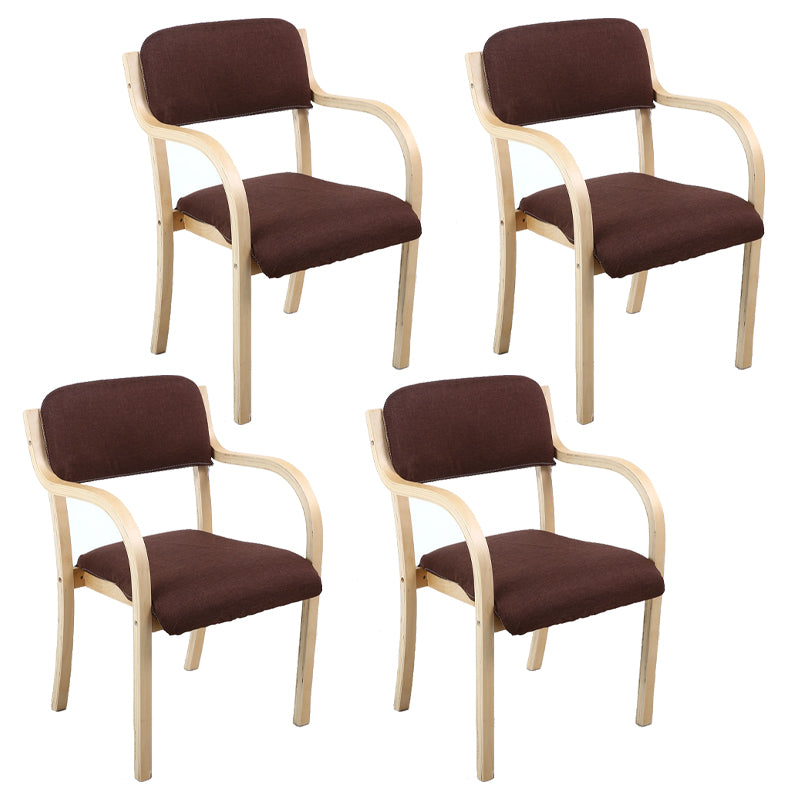 Home Scandinavian Arm Chair Open Back Wood Upholstered Dining Room Chair