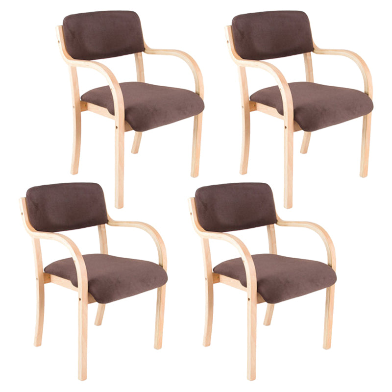 Home Scandinavian Arm Chair Open Back Wood Upholstered Dining Room Chair