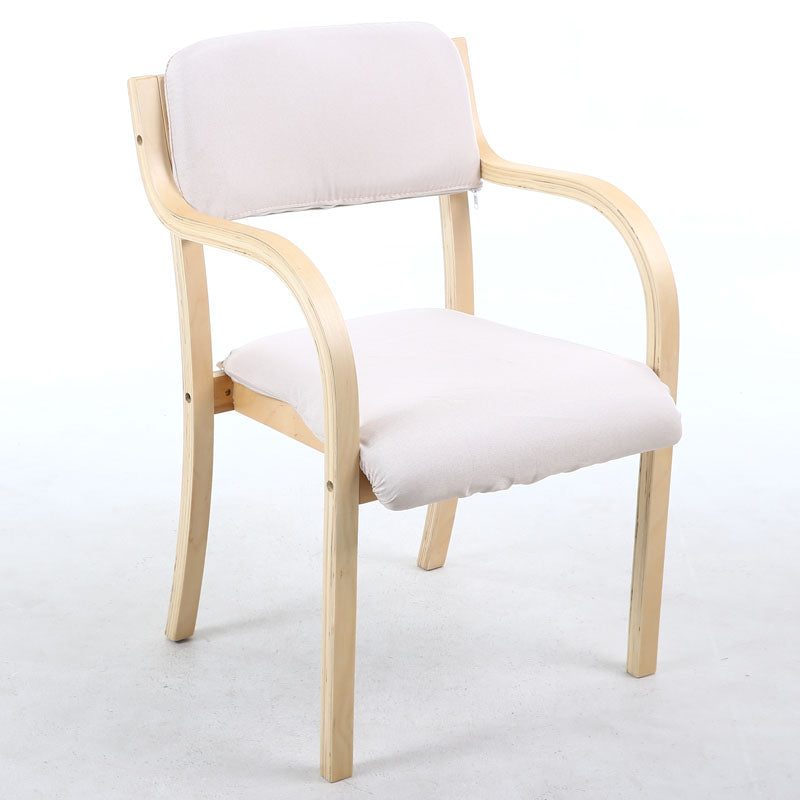 Home Scandinavian Arm Chair Open Back Wood Upholstered Dining Room Chair