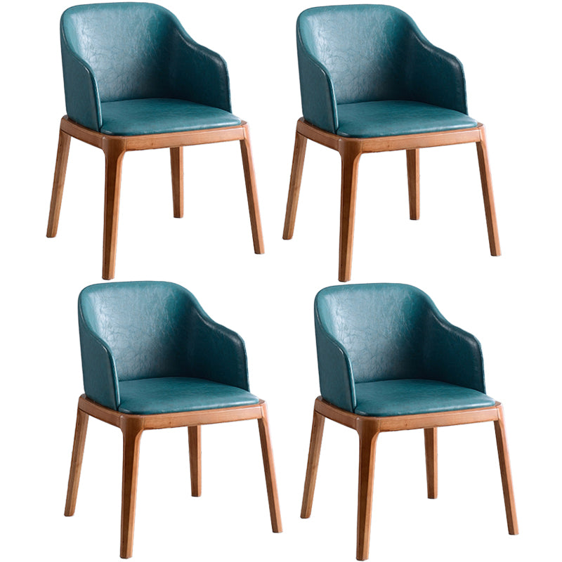Glam Scandinavian Ash Wood Chairs Solid Back Arm  Kitchen Dining Chair Set
