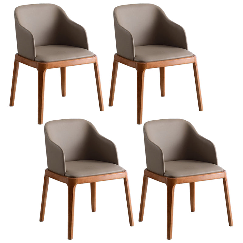 Glam Scandinavian Ash Wood Chairs Solid Back Arm  Kitchen Dining Chair Set