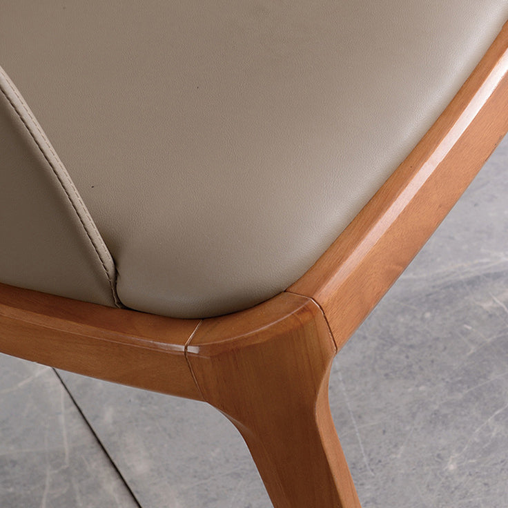 Glam Scandinavian Ash Wood Chairs Solid Back Arm  Kitchen Dining Chair Set