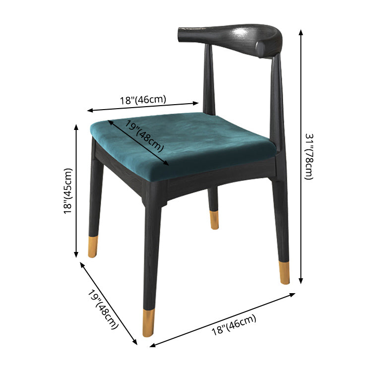 Contemporary Wood Indoor Open Back Dining Side Chair of 19'' Wide Dining Chair