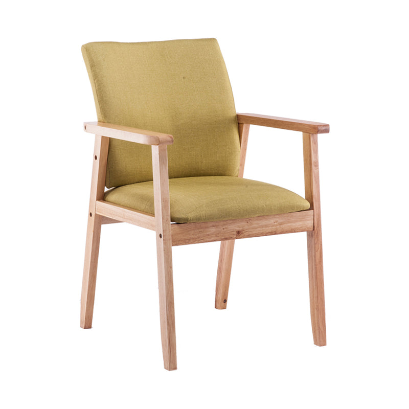 Chaise de salle à manger en bois de fauteuil à dossier solide en bois d'hévéa scandinave pour la maison