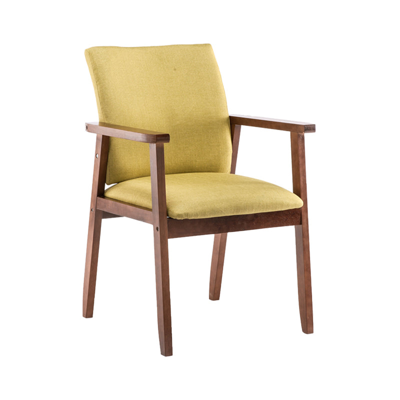 Chaise de salle à manger en bois de fauteuil à dossier solide en bois d'hévéa scandinave pour la maison