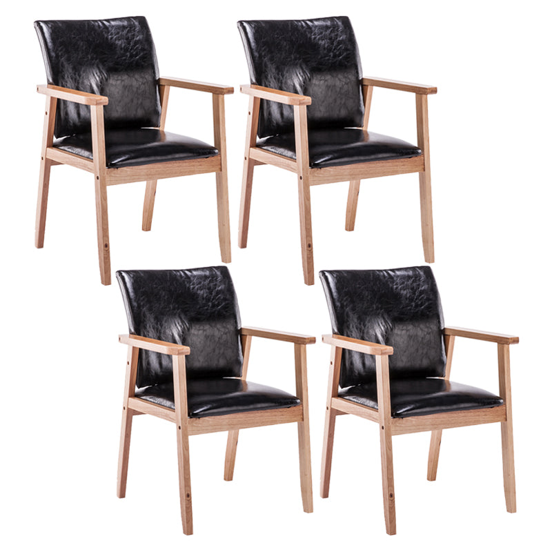 Chaise de salle à manger en bois de fauteuil à dossier solide en bois d'hévéa scandinave pour la maison