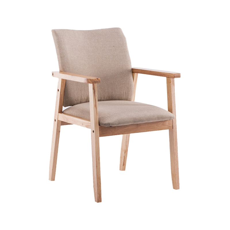 Chaise de salle à manger en bois de fauteuil à dossier solide en bois d'hévéa scandinave pour la maison