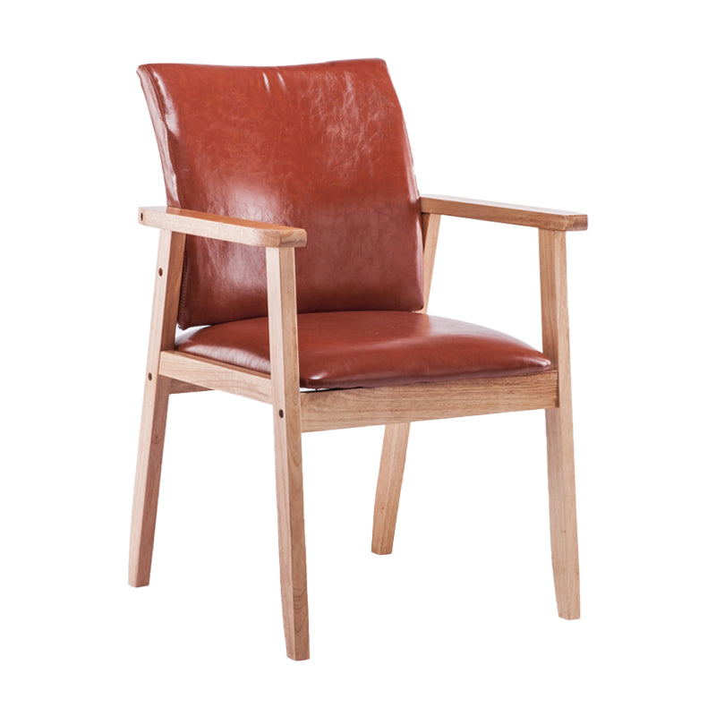Chaise de salle à manger en bois de fauteuil à dossier solide en bois d'hévéa scandinave pour la maison