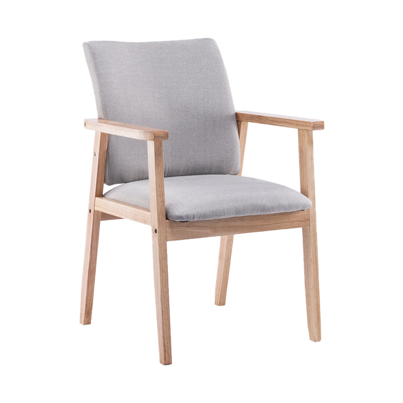 Chaise de salle à manger en bois de fauteuil à dossier solide en bois d'hévéa scandinave pour la maison