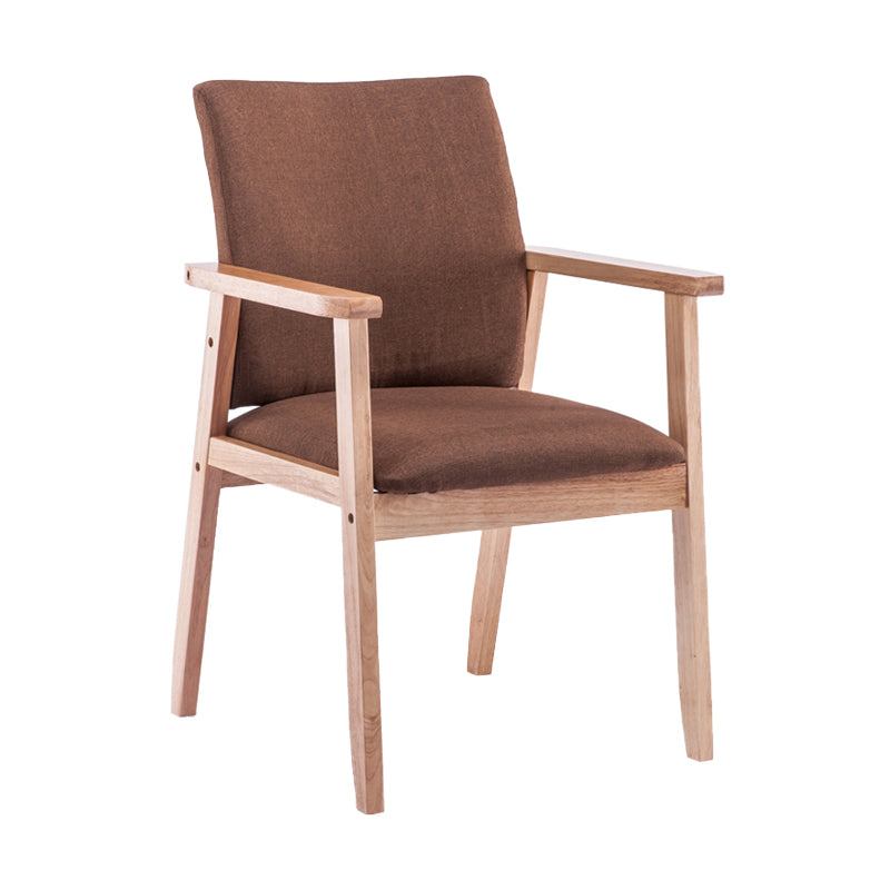 Chaise de salle à manger en bois de fauteuil à dossier solide en bois d'hévéa scandinave pour la maison