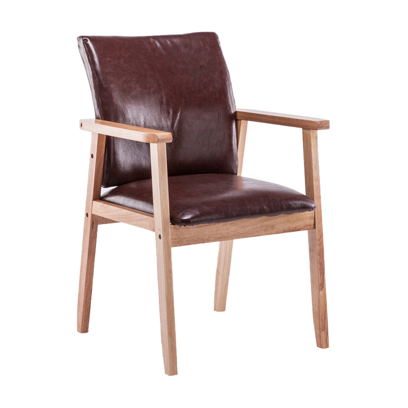 Chaise de salle à manger en bois de fauteuil à dossier solide en bois d'hévéa scandinave pour la maison