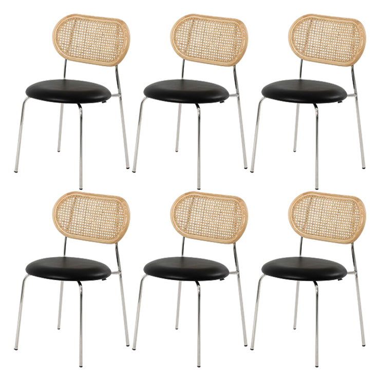 Contemporary Kitchen Metal Dining Side Chair Opening Back Dining Side Chair