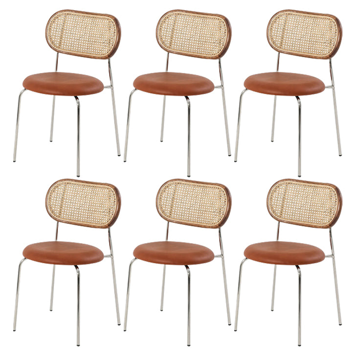 Contemporary Kitchen Metal Dining Side Chair Opening Back Dining Side Chair