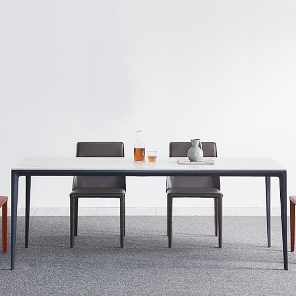 Minimalist Sintered Stone Standard Dining Table Rectangle Kitchen Dining Table with 4 Legs Base
