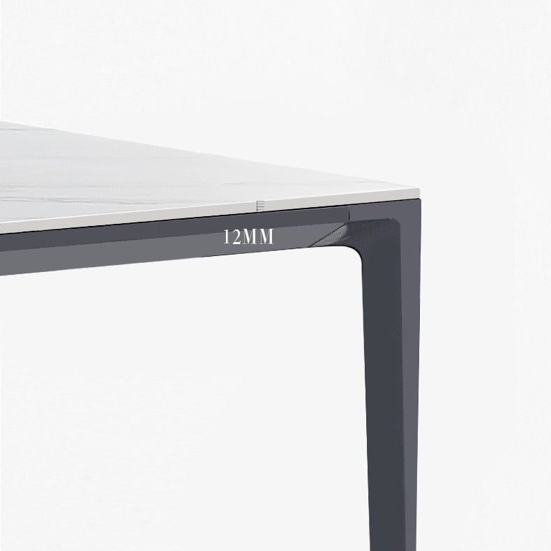 Minimalist Sintered Stone Standard Dining Table Rectangle Kitchen Dining Table with 4 Legs Base