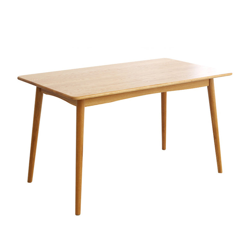 Oak Solid Wood Dining Table Simple Style Rectangle Dining Site Table with 4 Legs