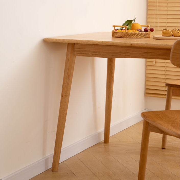 Oak Solid Wood Dining Table Simple Style Rectangle Dining Site Table with 4 Legs
