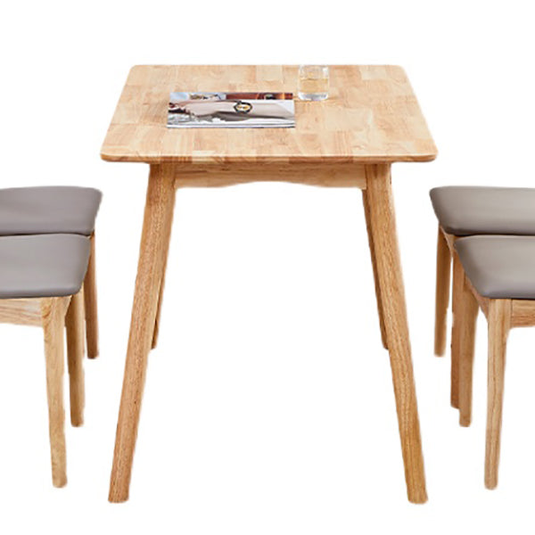 Table à manger rectangulaire et carrée en bois massif de style simplicité avec base à 4 pieds
