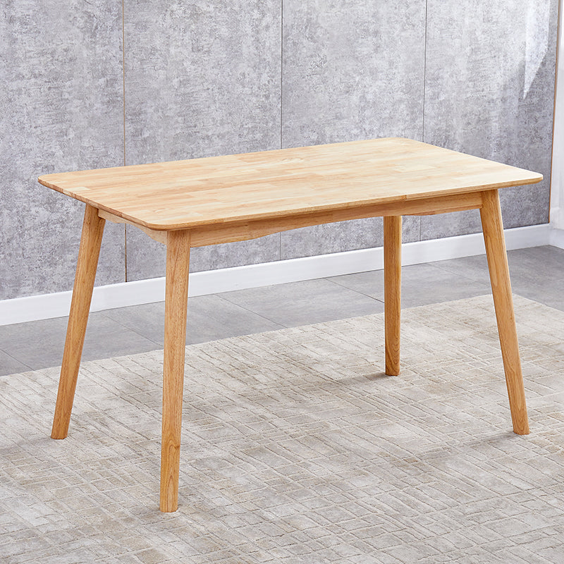 Table à manger rectangulaire et carrée en bois massif de style simplicité avec base à 4 pieds