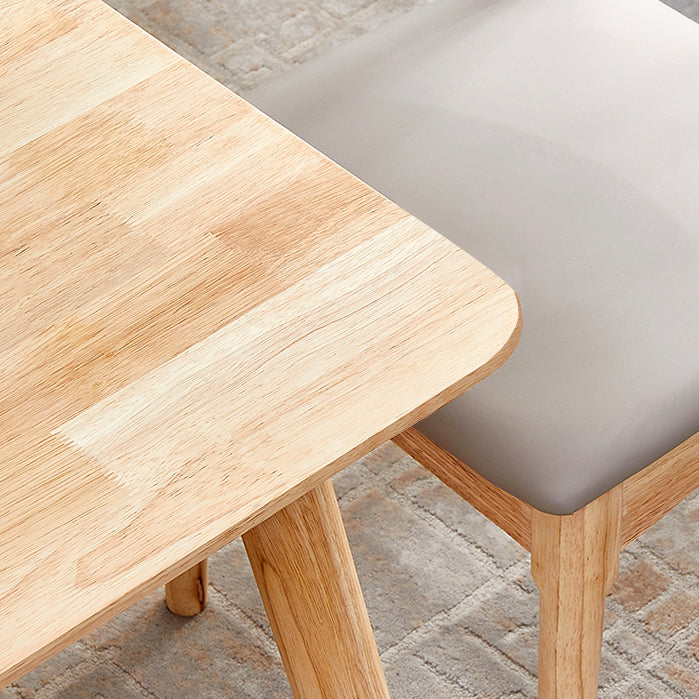 Table à manger rectangulaire et carrée en bois massif de style simplicité avec base à 4 pieds