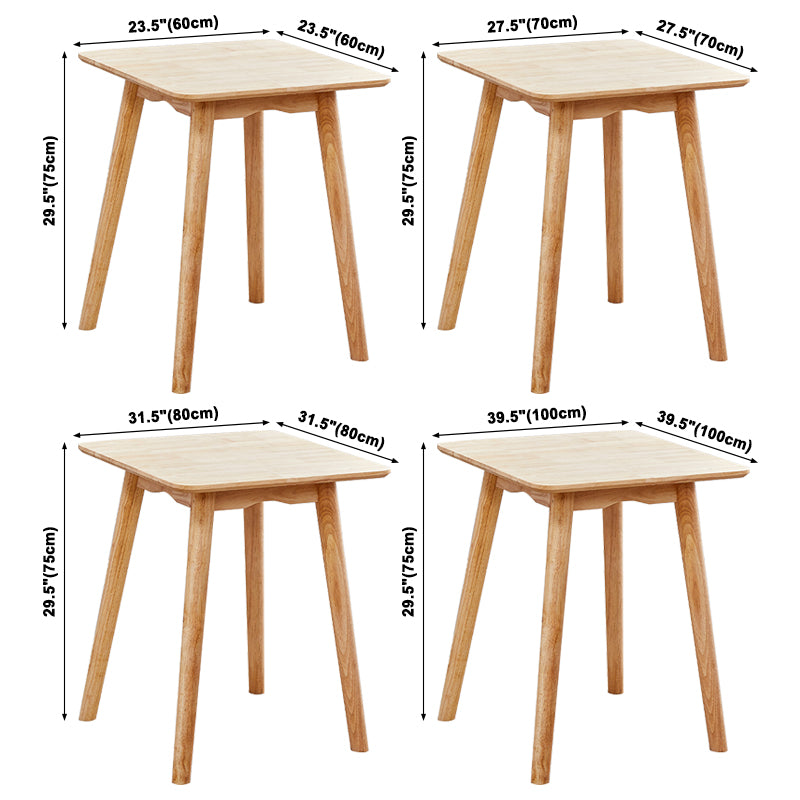 Table à manger rectangulaire et carrée en bois massif de style simplicité avec base à 4 pieds