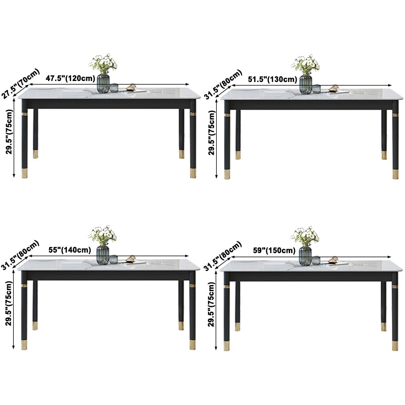 Mesa de comedor rectangular moderno de madera maciza Mesa de piedra sinterizada para comedor y cocina
