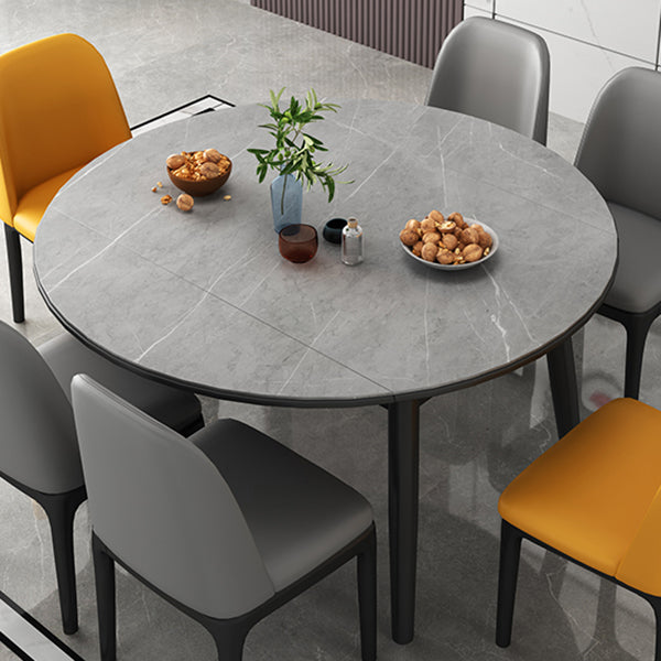 Modern Style Sintered Stone Dining Table Round Table with 4 Legs for Home Use