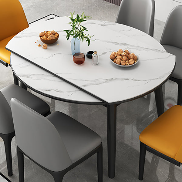 Modern Style Sintered Stone Dining Table Round Table with 4 Legs for Home Use