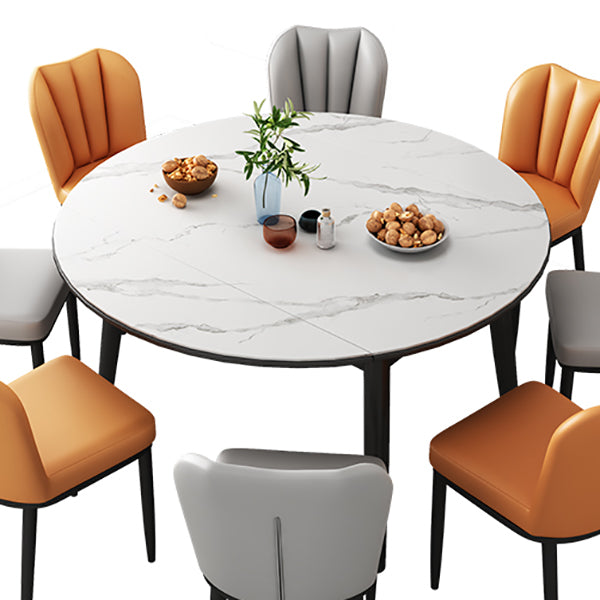 Modern Style Sintered Stone Dining Table Round Table with 4 Legs for Home Use