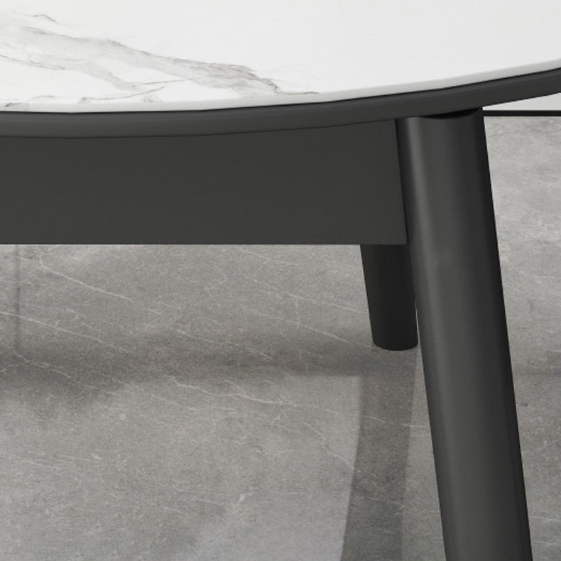 Modern Style Sintered Stone Dining Table Round Table with 4 Legs for Home Use