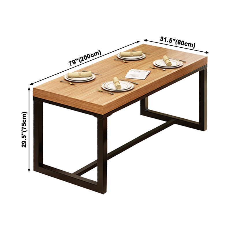 Mesa de comedor de cocina de madera maciza moderna forma de comedor rectángulo de comedor estándar con base de caballete